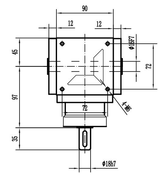 HDA09系列換向器：HDA09-2：1-E外形安裝尺寸圖3
